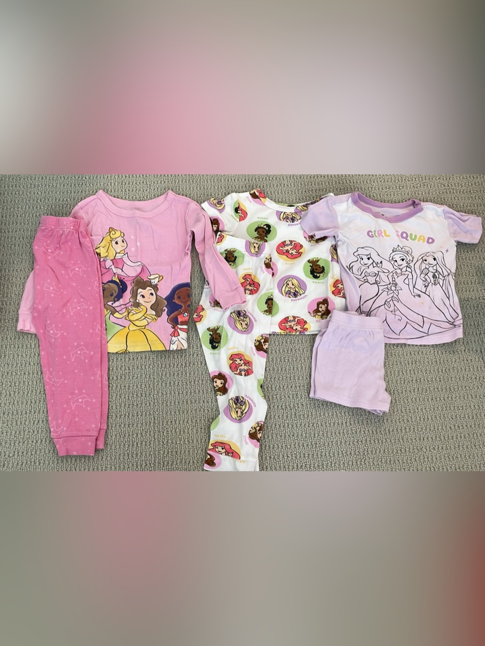 Girls Disney Princess Pajama Set Bundle